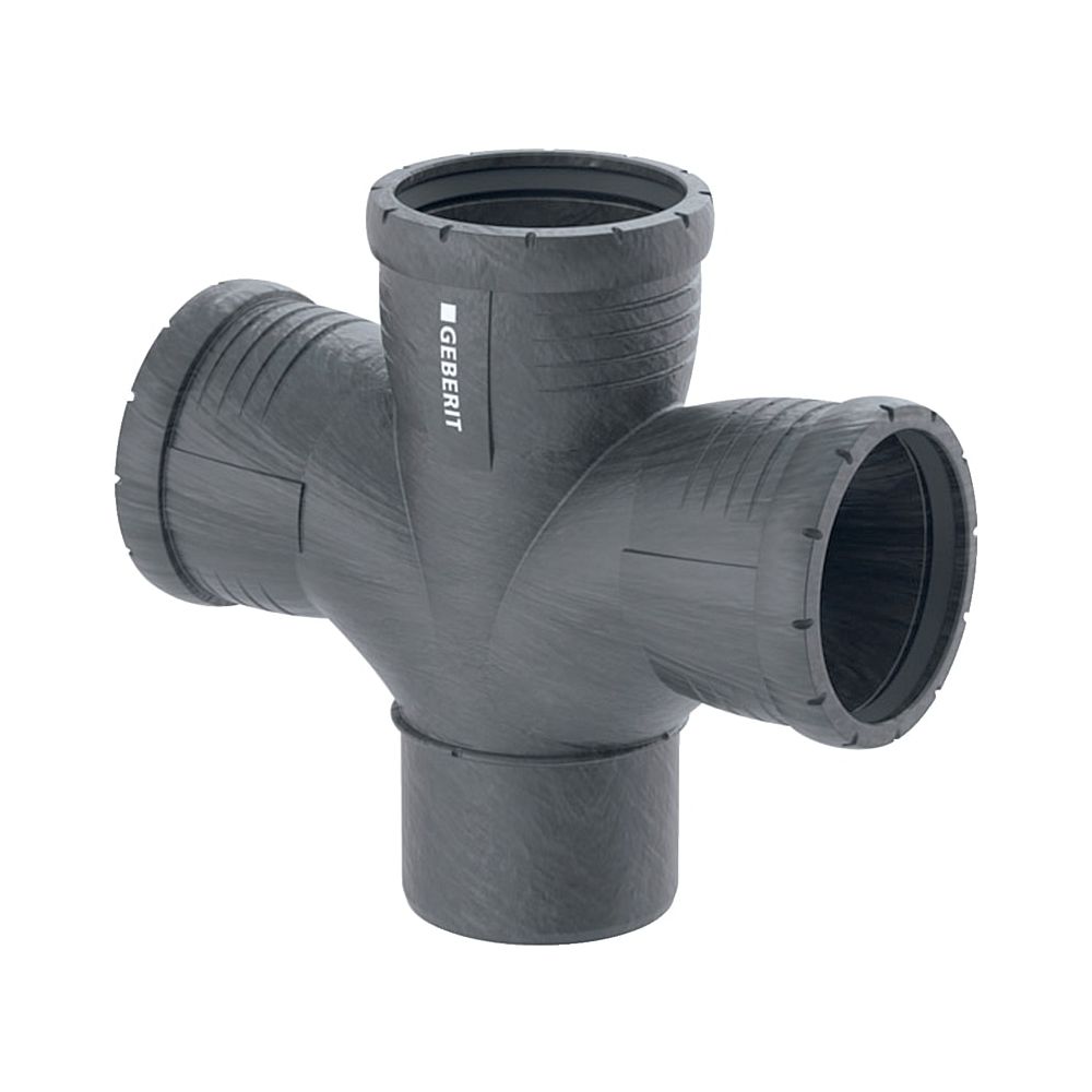 Geberit Silent-Pro Bogenabzweig 87,5 Grad zweifach d 90mm, d1 90mm, d2 90mm... GEBERIT-393466141 4025416454526 (Abb. 1)