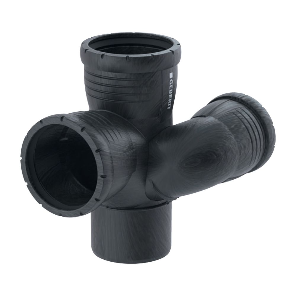 Geberit Silent-Pro Schachtbogenabzweig 87,5 Grad links d 110mm, d1 75mm, d2 90mm... GEBERIT-393554141 4025416456261 (Abb. 2)