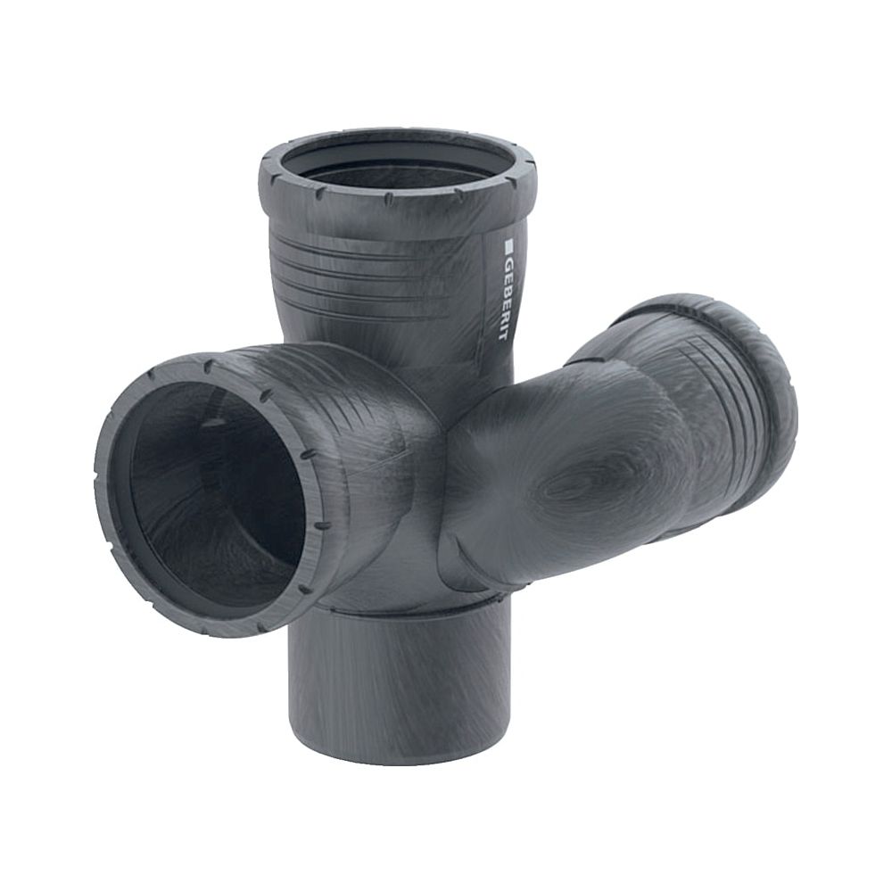 Geberit Silent-Pro Schachtbogenabzweig 87,5 Grad links d 110mm, d1 75mm, d2 90mm... GEBERIT-393554141 4025416456261 (Abb. 1)
