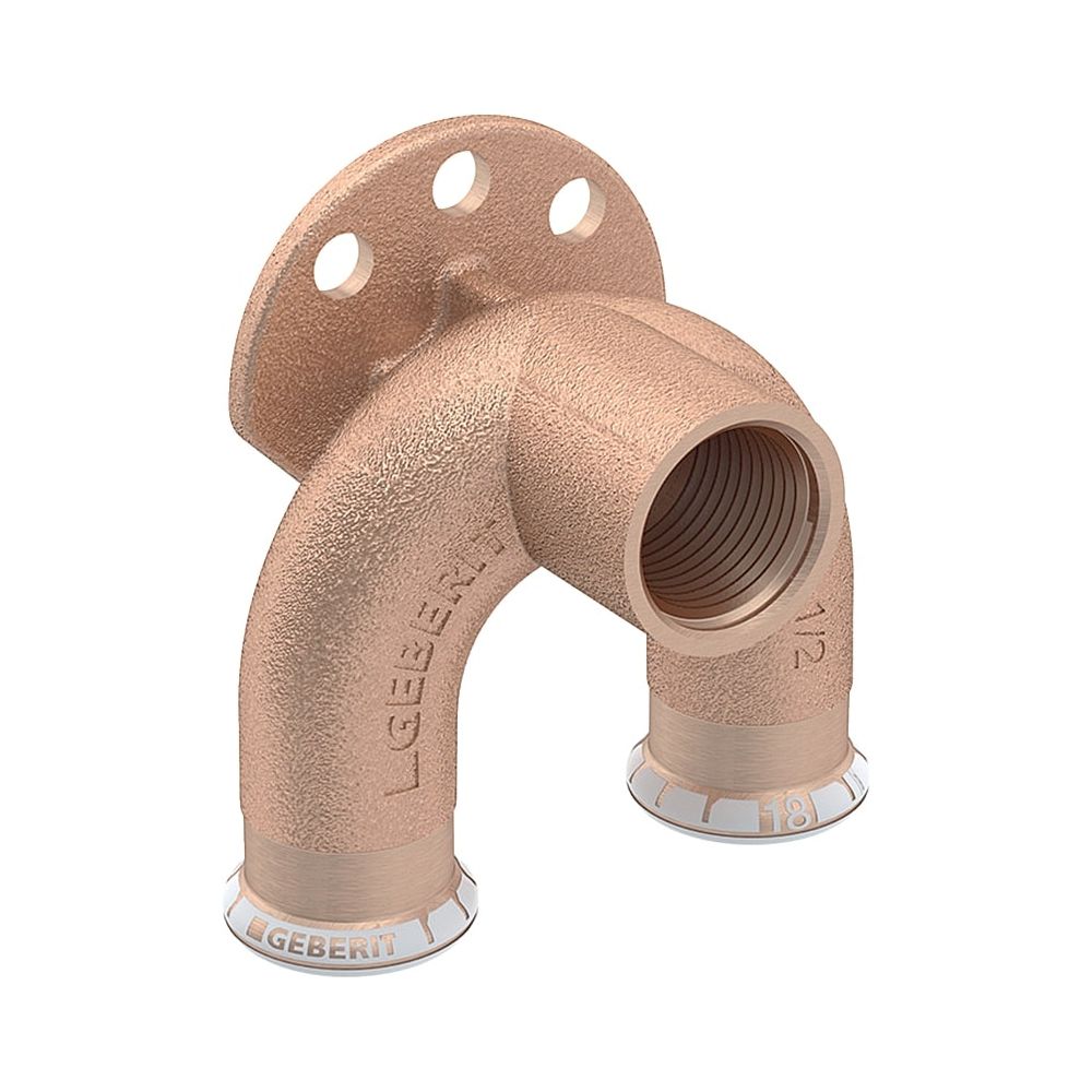 Geberit Mapress Kupfer Doppelanschlusswinkel 90 Grad, d 15mm, Rp 1/2″, d1 15mm, L1 5cm, ... GEBERIT-63462 4024723634621 (Abb. 1)