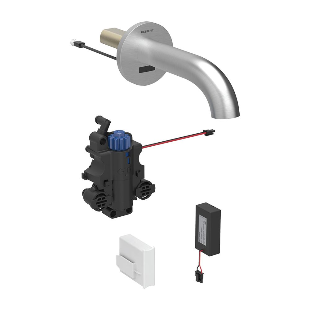 Geberit Piave Waschtischarmatur Wandmontage Batteriebetrieb mit Thermostatmischer Lä... GEBERIT-116268SN1 4025410065193 (Abb. 2)