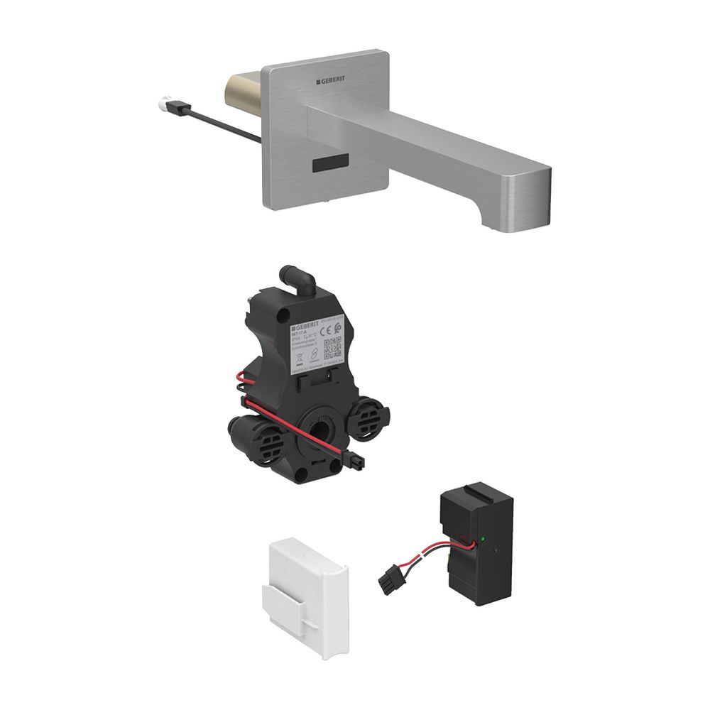 Geberit Brenta Waschtischarmatur Wandmontage, Netzbetrieb, ohne Mischer, Länge 17cm,... GEBERIT-116271SN1 4025410065209 (Abb. 2)
