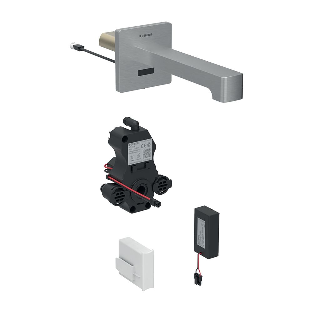Geberit Brenta Waschtischarmatur Wandmontage, Batteriebetrieb, mit Mischer, Länge 22... GEBERIT-116294SN1 4025410065421 (Abb. 2)