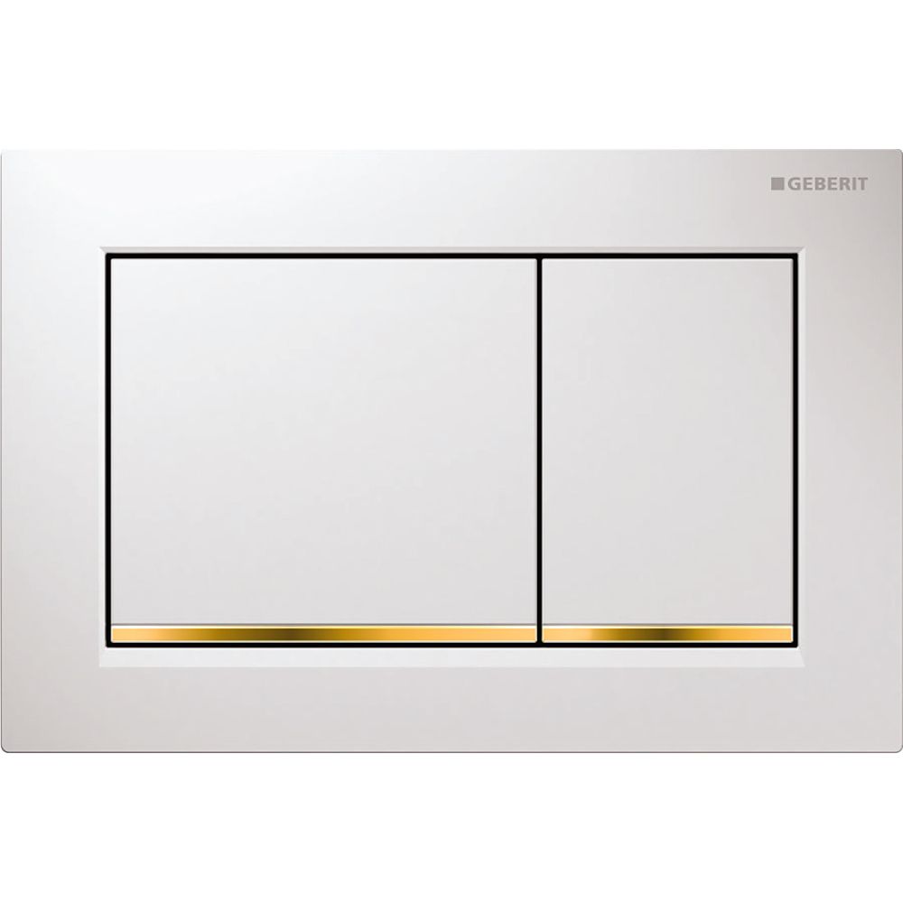 Geberit Omega 20 (ex Omega 30) Drückerplatte, 2-Mengen-Spülung Weiß, vergoldet... GEBERIT-115080KK1 4025416301172 (Abb. 2)