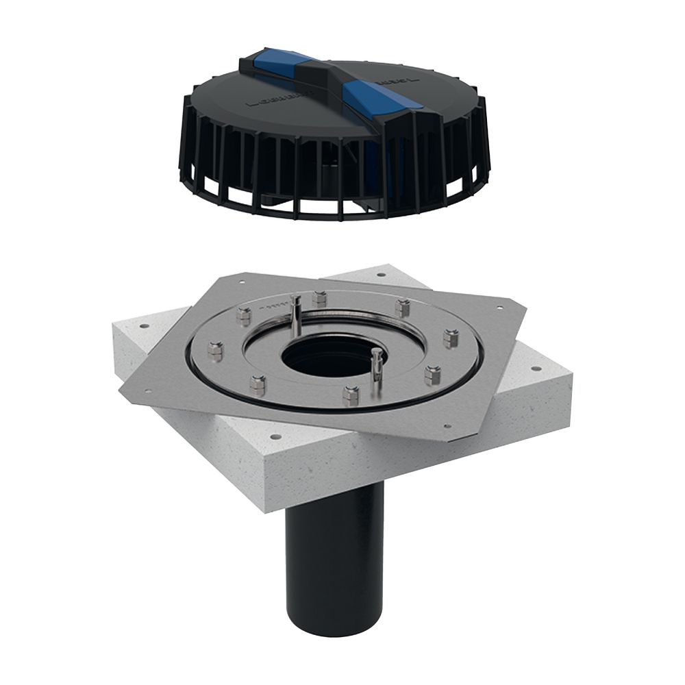Geberit Pluvia Dachwassereinlauf mit Befestigungsflansch, für Dachabdichtungsfolien ... GEBERIT-359098001 4025416672203 (Abb. 2)