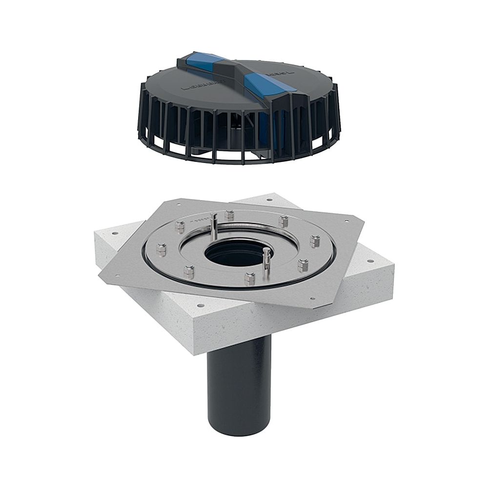 Geberit Pluvia Dachwassereinlauf mit Befestigungsflansch, für Dachabdichtungsfolien ... GEBERIT-359098001 4025416672203 (Abb. 1)