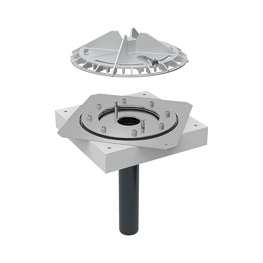 Geberit Pluvia Dachwassereinlauf, Befestigungsflansch für Dachabdichtungsfolien Laub... GEBERIT-359106001 4025410162908 (Abb. 1)