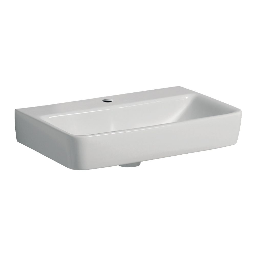 Geberit Renova Compact Waschtisch, 60x37cm, Hahnloch, ohne Überlauf, Weiß... GEBERIT-502999001 4064746008238 (Abb. 2)