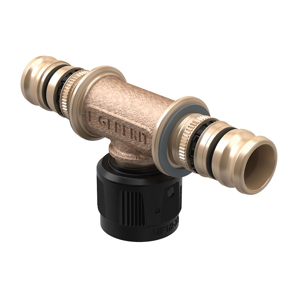 Geberit Mepla Übergangs-T-Stück mit MasterFix, Durchgang, d 26mm, RpMF 1/2″, d1 26mm... GEBERIT-623452005 4025416222262 (Abb. 2)