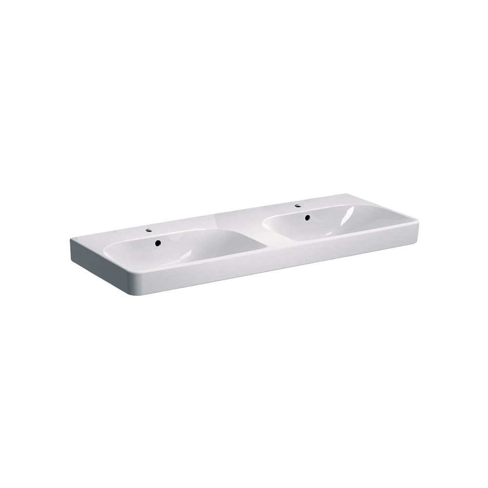 Geberit Smyle Square Doppelwaschtisch, Breite 120cm, Tiefe 48cm, Hahnloch mittig, Üb... GEBERIT-500223018 4025416357681 (Abb. 2)
