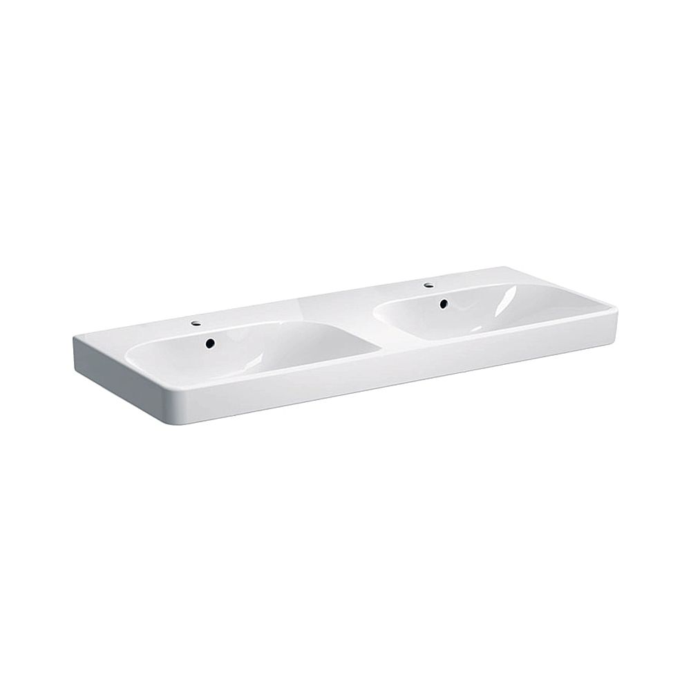 Geberit Smyle Square Doppelwaschtisch, Breite 120cm, Tiefe 48cm, Hahnloch mittig, Üb... GEBERIT-500223018 4025416357681 (Abb. 1)