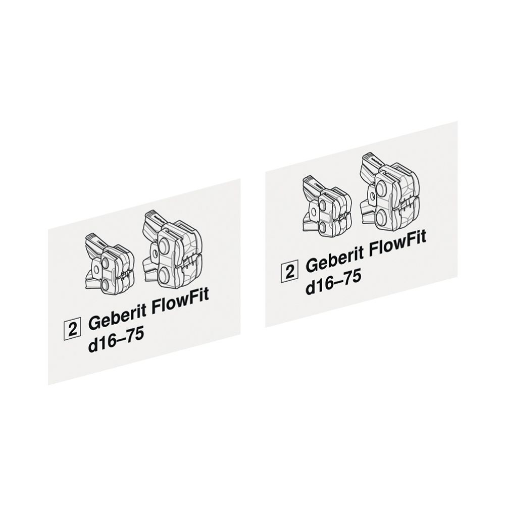 Geberit Set Aufkleber für Geberit FlowFit Pressbacken Typ 2 Außendurchmesser 50/63/7... GEBERIT-969987001 4025410628022 (Abb. 1)