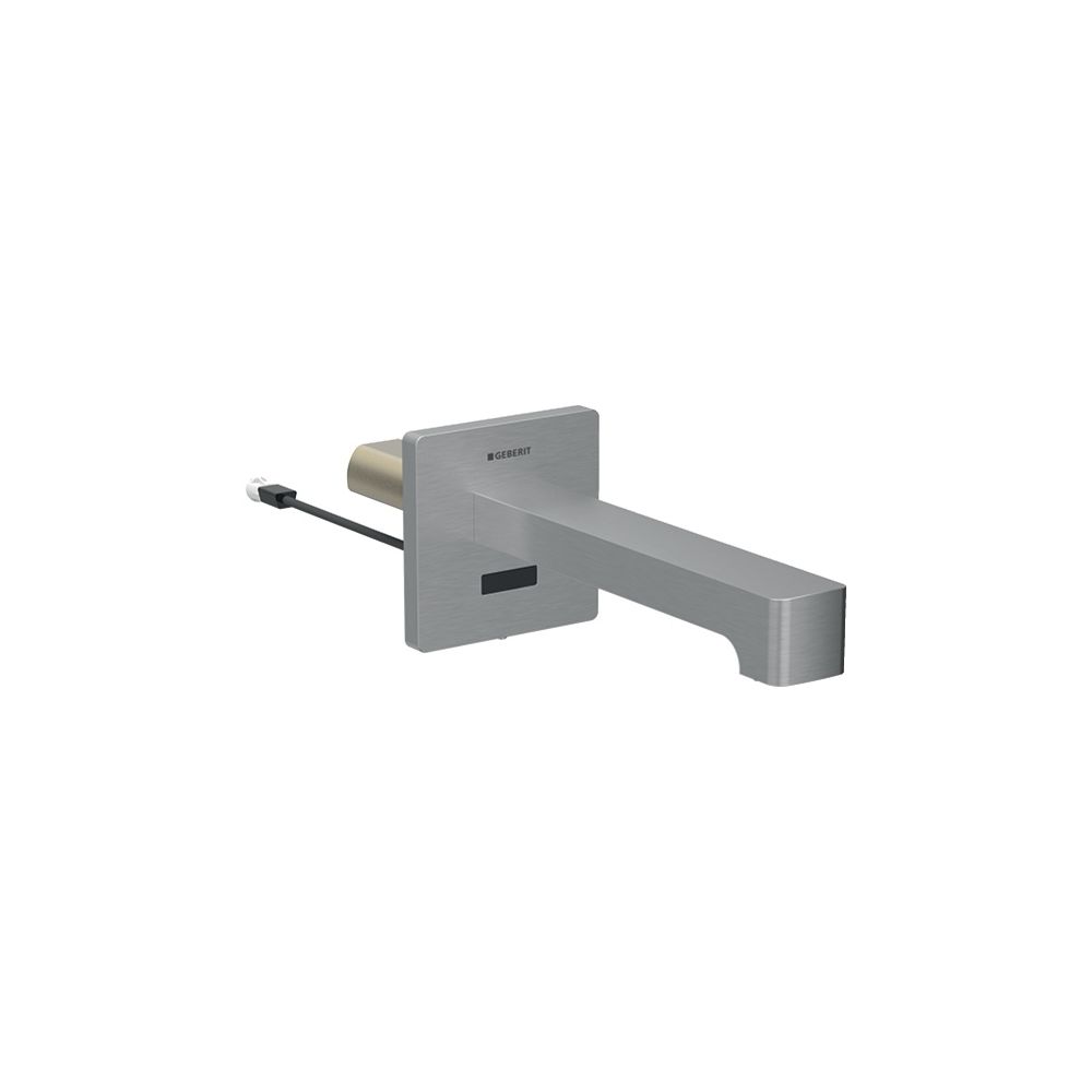 Geberit Brenta Waschtischarmatur, Wandmontage Länge 17cm, Edelstahl gebürstet, easy-... GEBERIT-243678SN1 4025410065551 (Abb. 1)