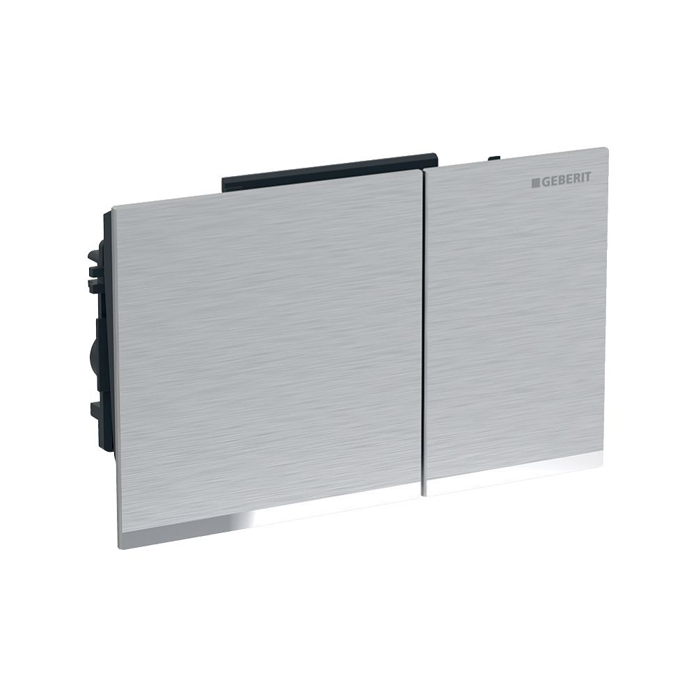 Geberit Omega 60 Drückerplatte, 2-Mengen-Spülung verchromt, gebürstet, easy-to-clean... GEBERIT-243118GH1 4025416363842 (Abb. 1)
