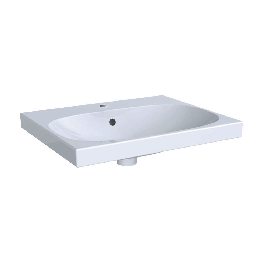 Geberit Acanto Waschtisch, Breite 60cm, Tiefe 48,2cm, Hahnloch mittig, Überlauf sich... GEBERIT-500620012 4022009352825 (Abb. 2)