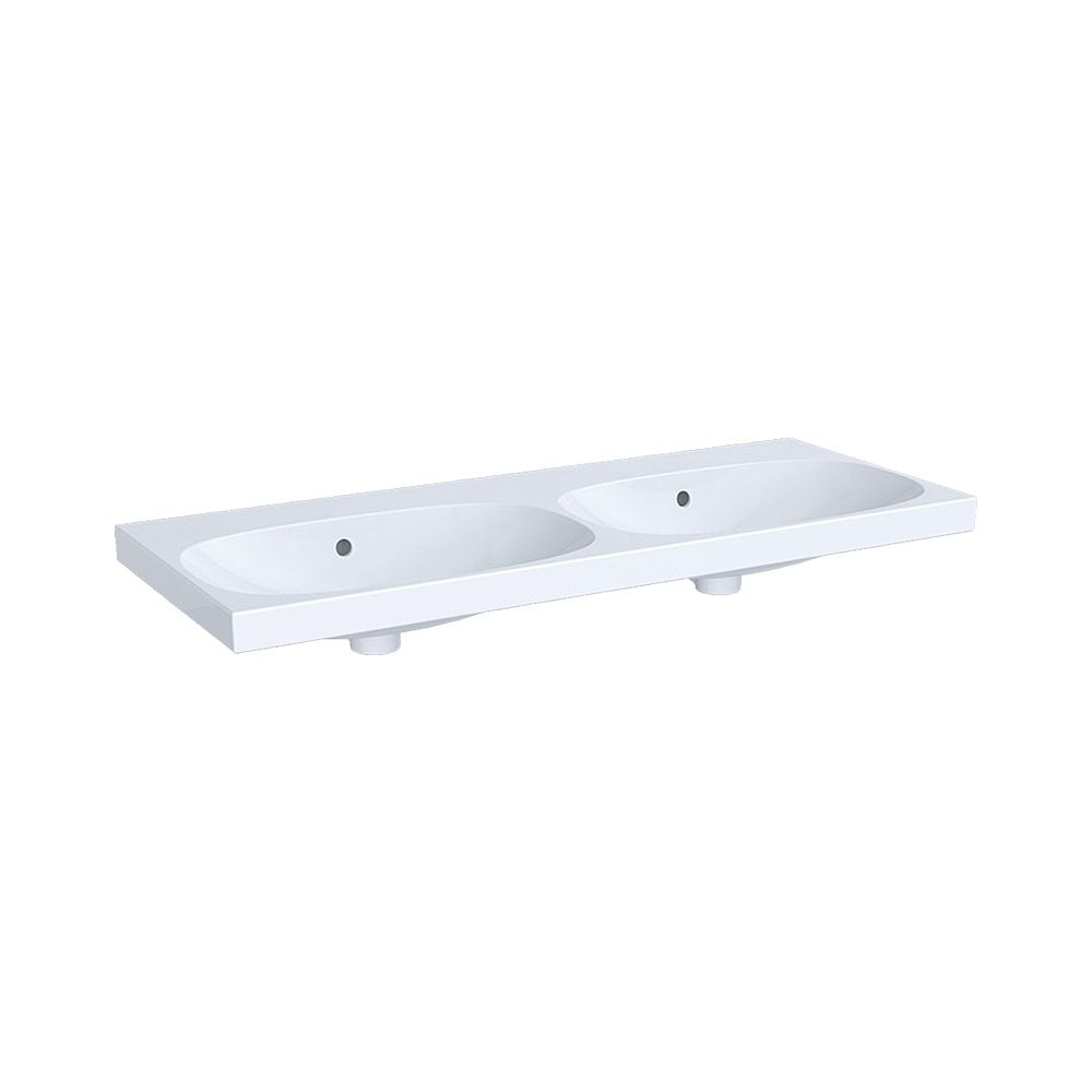 Geberit Acanto Doppelwaschtisch, Breite 120cm, Tiefe 48,2cm, ohne Hahnloch, Überlauf... GEBERIT-500628012 4022009352900 (Abb. 1)