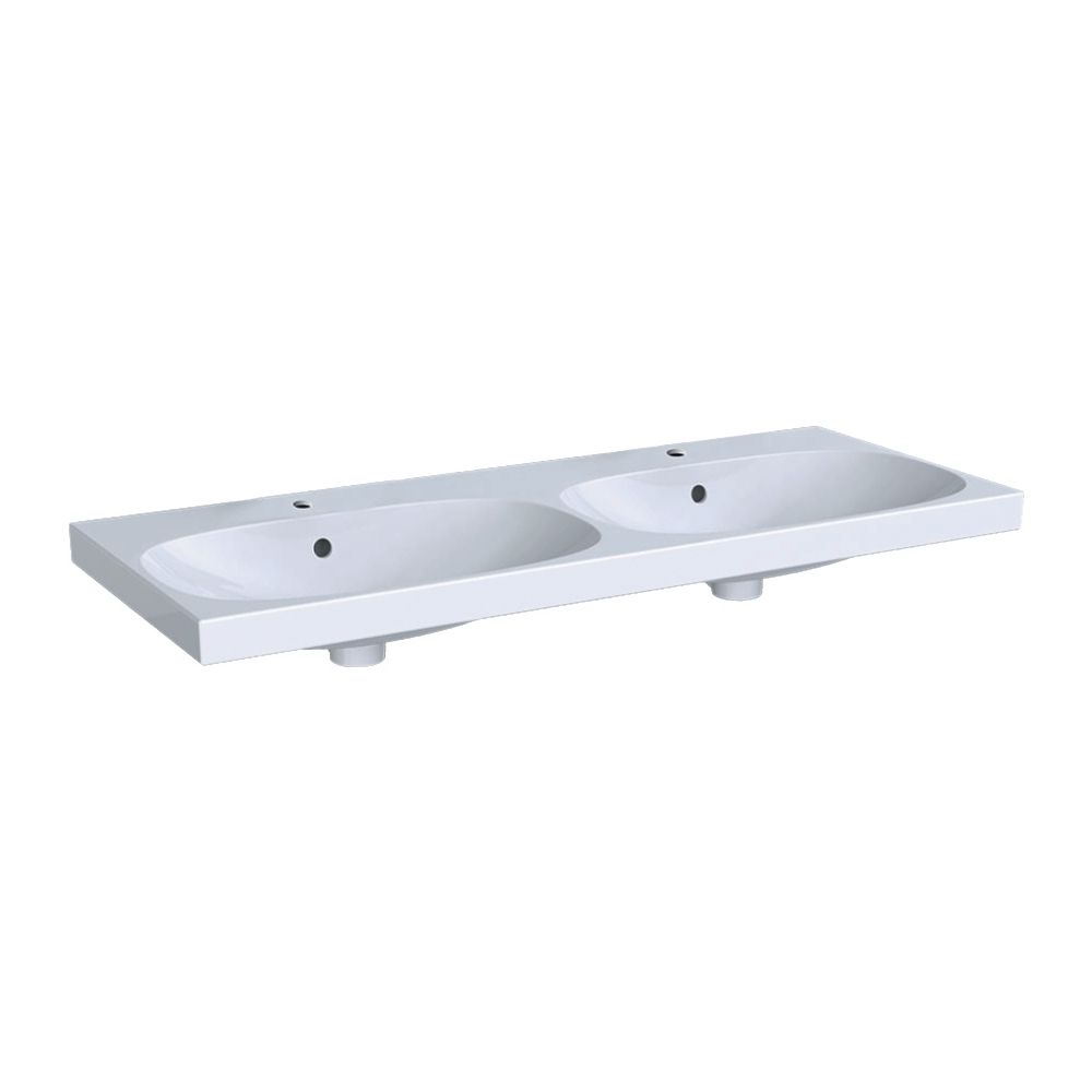 Geberit Acanto Doppelwaschtisch, Breite 120cm, Tiefe 48,2cm, Hahnloch mittig, Überla... GEBERIT-500627012 4022009352894 (Abb. 2)