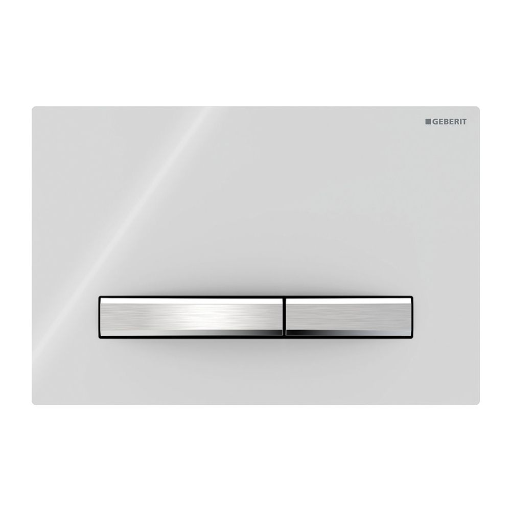 Geberit Sigma 50 Drückerplatte, 2-Mengen-Spülung, Square, Weiß, Metallfarbe verchrom... GEBERIT-115788112 4025416453192 (Abb. 2)