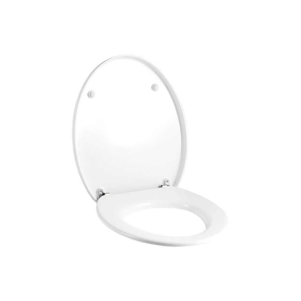 Geberit Cleo WC-Sitz ohne Absenkautomatik, Befestigung von oben, Weiß/glänzend... GEBERIT-573660000 4022009294941 (Abb. 1)