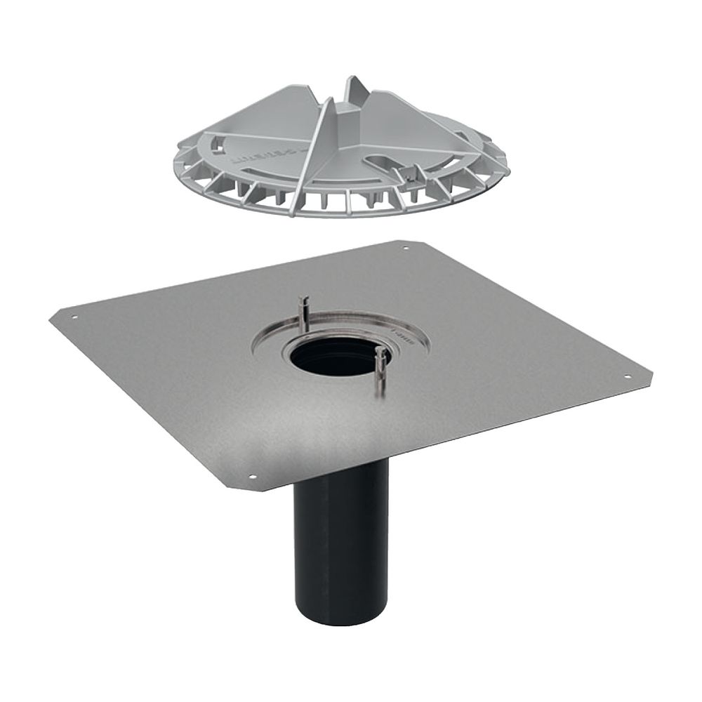 Geberit Pluvia Dachwassereinlauf mit Anschlussblech Laubfang aus Aluminiumguss, Abla... GEBERIT-359129001 4025416558088 (Abb. 2)