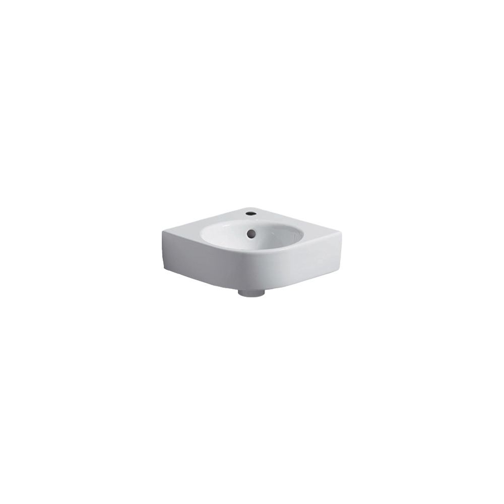 Geberit Renova Compact Eckhandwaschbecken, Breite 45cm, Tiefe 39,5cm, Hahnloch mitti... GEBERIT-276132600 4022009329841 (Abb. 2)