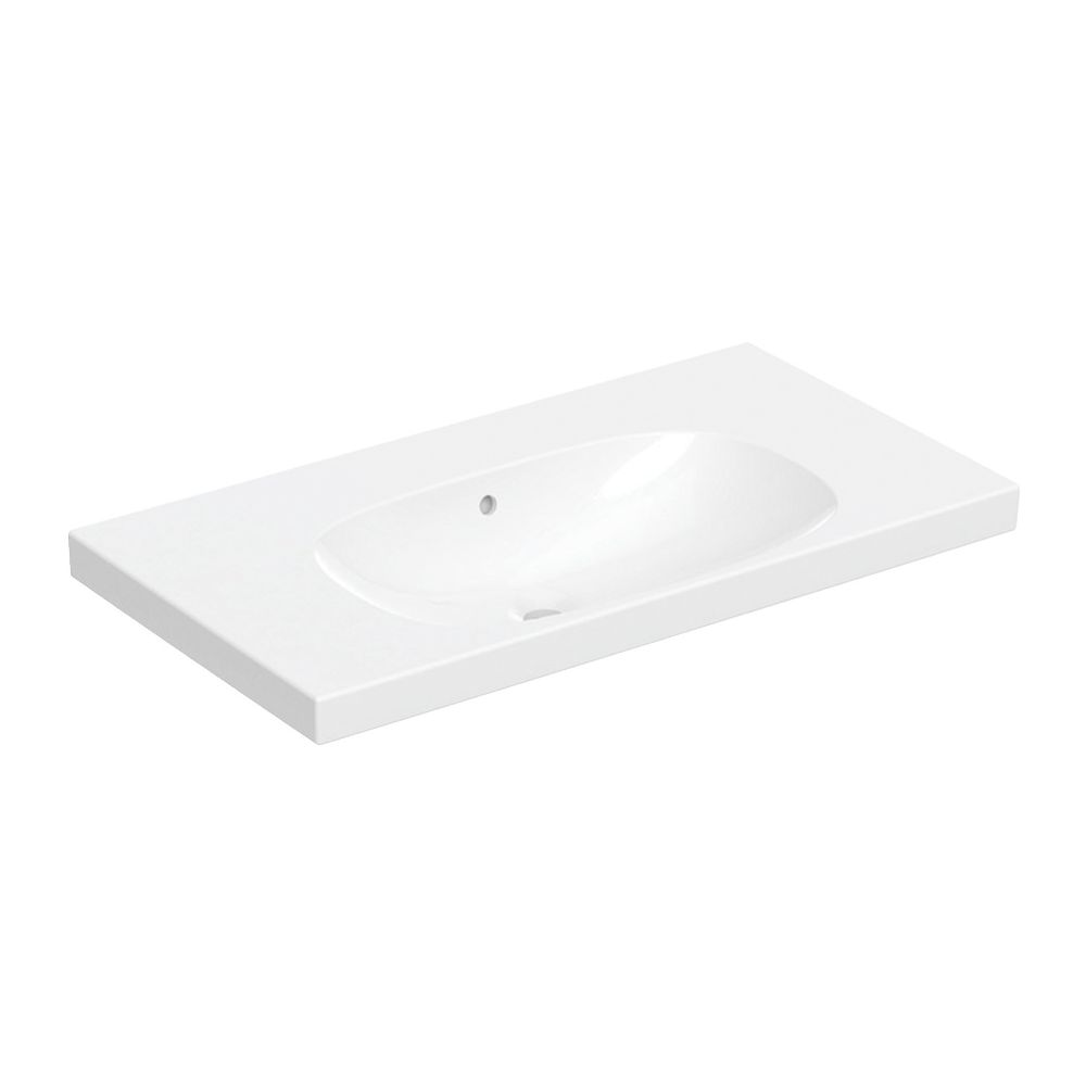 Geberit Acanto Waschtisch mit Ablagefläche, Breite 90cm, Tiefe 48,2cm, ohne Hahnloch... GEBERIT-500624018 4022009353037 (Abb. 2)