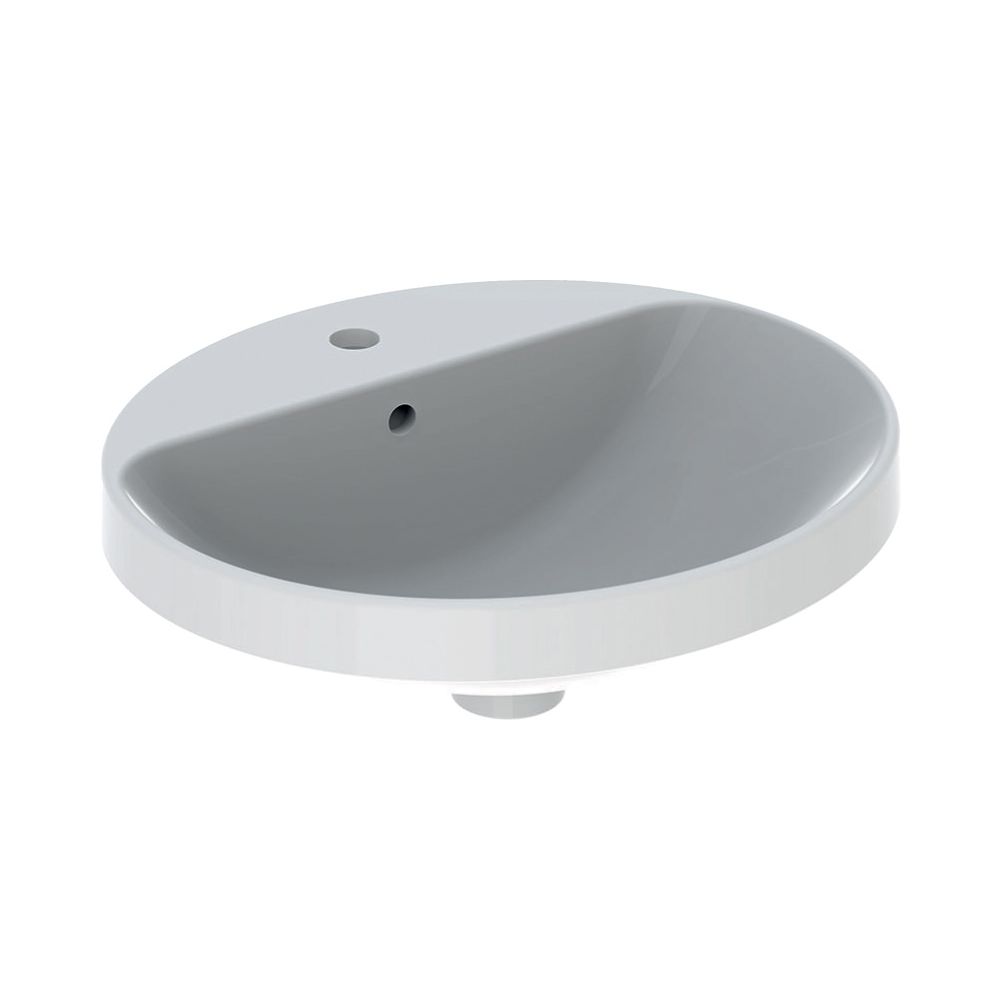 Geberit VariForm Einbauwaschtisch, oval mit Hahnlochbank, Breite 50cm, Tiefe 45cm, m... GEBERIT-500713002 4025416302179 (Abb. 2)