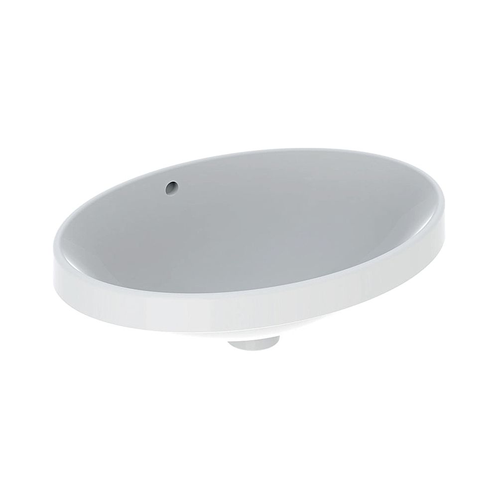 Geberit VariForm Einbauwaschtisch, oval, Breite 55cm, Tiefe 40cm, ohne Hahnloch, Übe... GEBERIT-500717012 4025416835202 (Abb. 1)