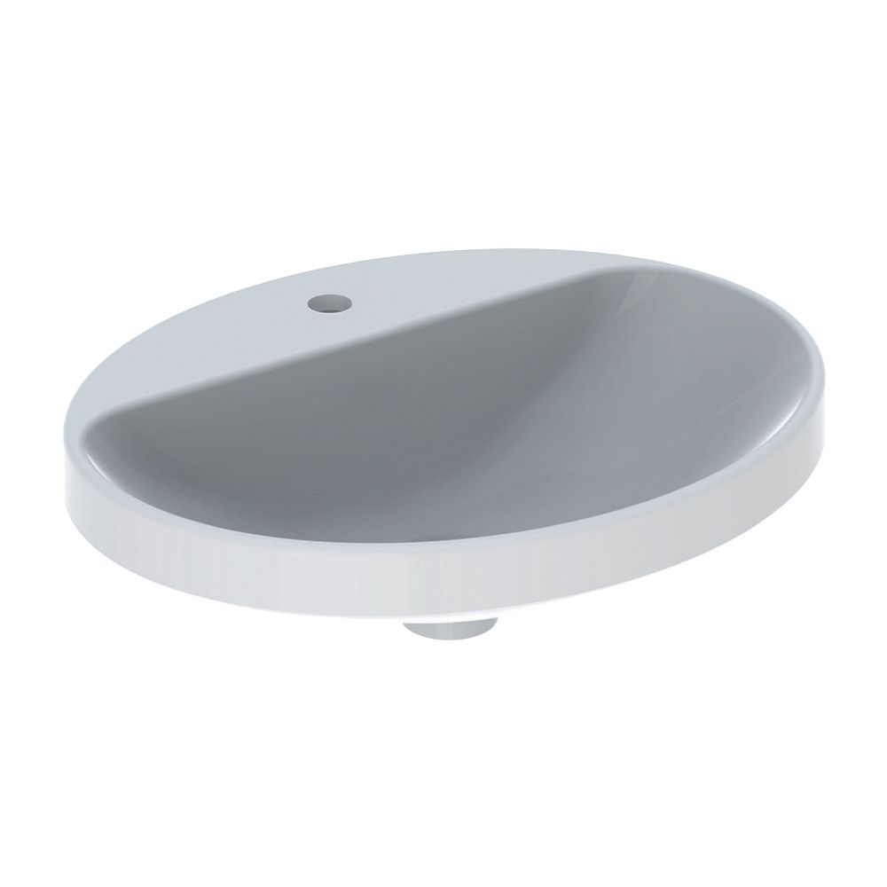 Geberit VariForm Einbauwaschtisch, oval, mit Hahnlochbank, Breite 55cm, Tiefe 45cm, ... GEBERIT-500723012 4025416838463 (Abb. 2)