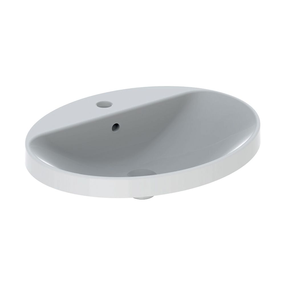 Geberit VariForm Einbauwaschtisch, oval, mit Hahnlochbank, B 60cm, Tiefe 48cm, Hahnl... GEBERIT-500725012 4025416839033 (Abb. 2)