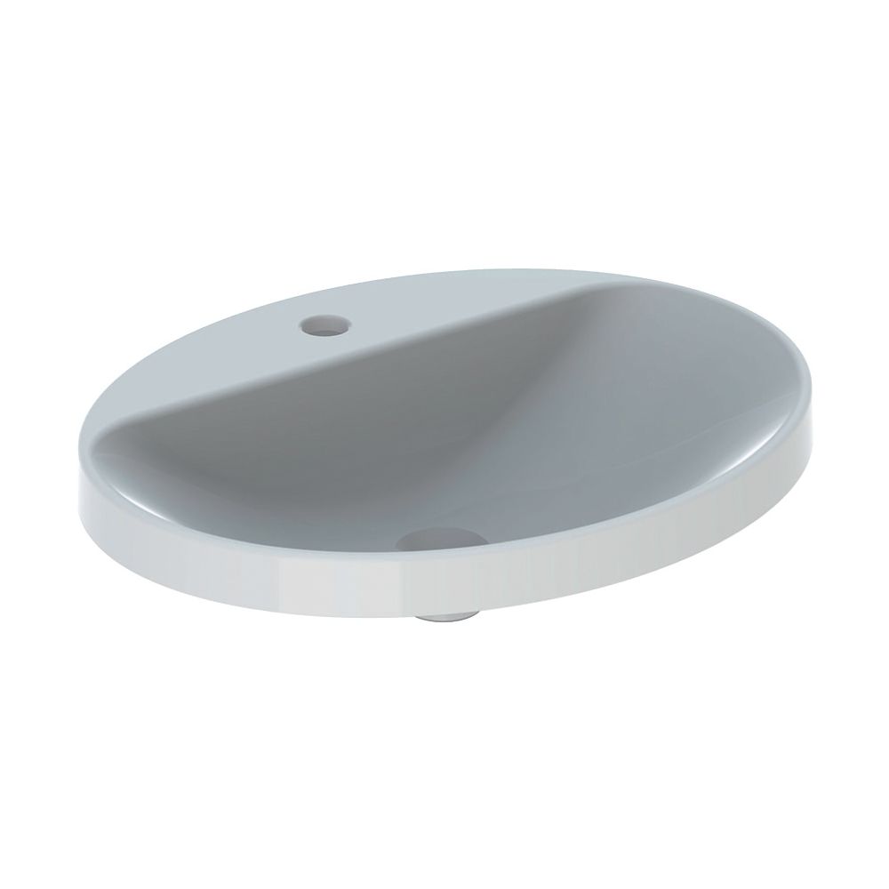 Geberit VariForm Einbauwaschtisch, oval mit Hahnlochbank, Breite 60cm, Tiefe 48cm, o... GEBERIT-500727002 4025416302377 (Abb. 2)