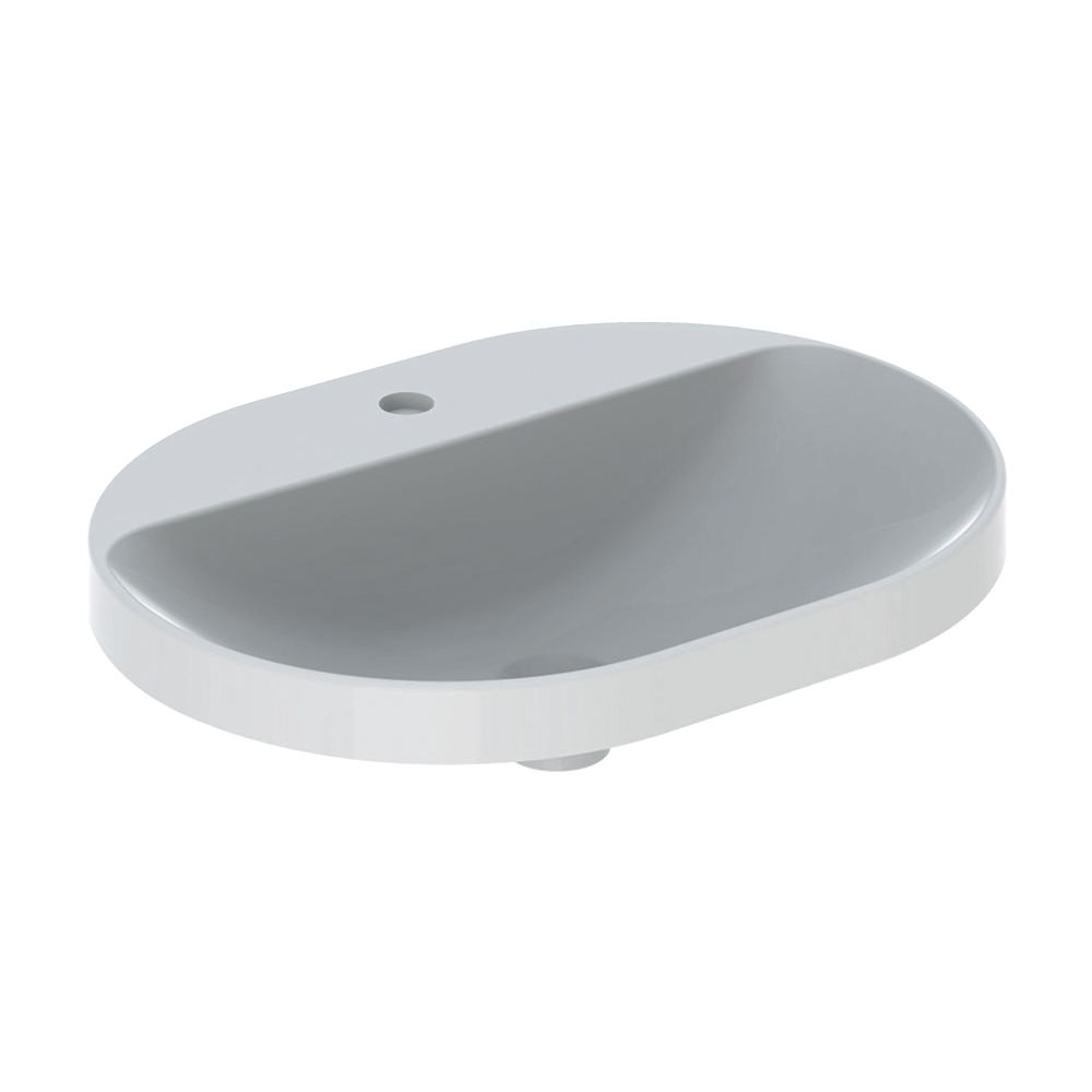 Geberit VariForm Einbauwaschtisch, elliptisch mit Hahnlochbank, Breite 60cm, Tiefe 4... GEBERIT-500735002 4025416302483 (Abb. 2)