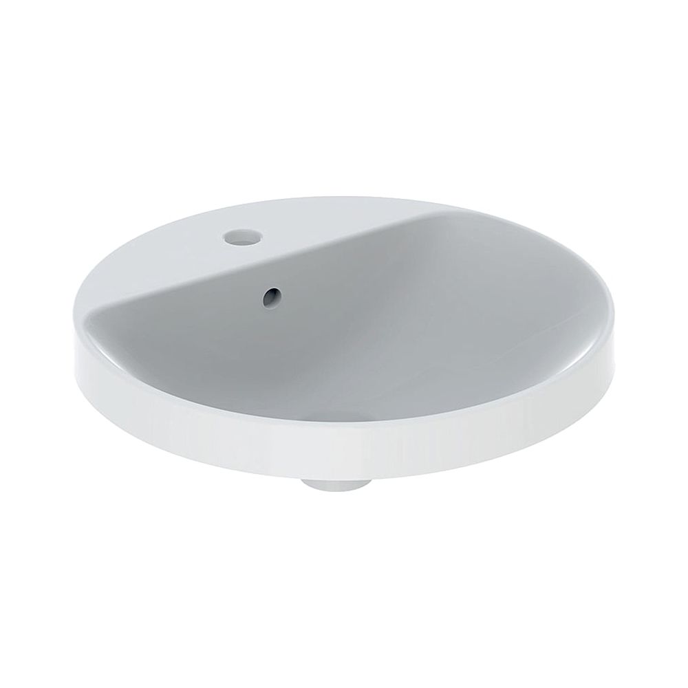 Geberit VariForm Einbauwaschtisch, rund mit Hahnlochbank, Durchmesser 48cm, mit Über... GEBERIT-500705002 4025416302056 (Abb. 1)