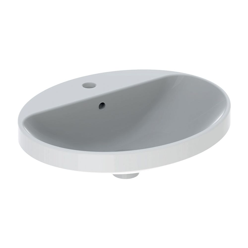 Geberit VariForm Einbauwaschtisch, oval mit Hahnlochbank, Breite 55cm, Tiefe 45cm, m... GEBERIT-500721002 4025416302285 (Abb. 2)