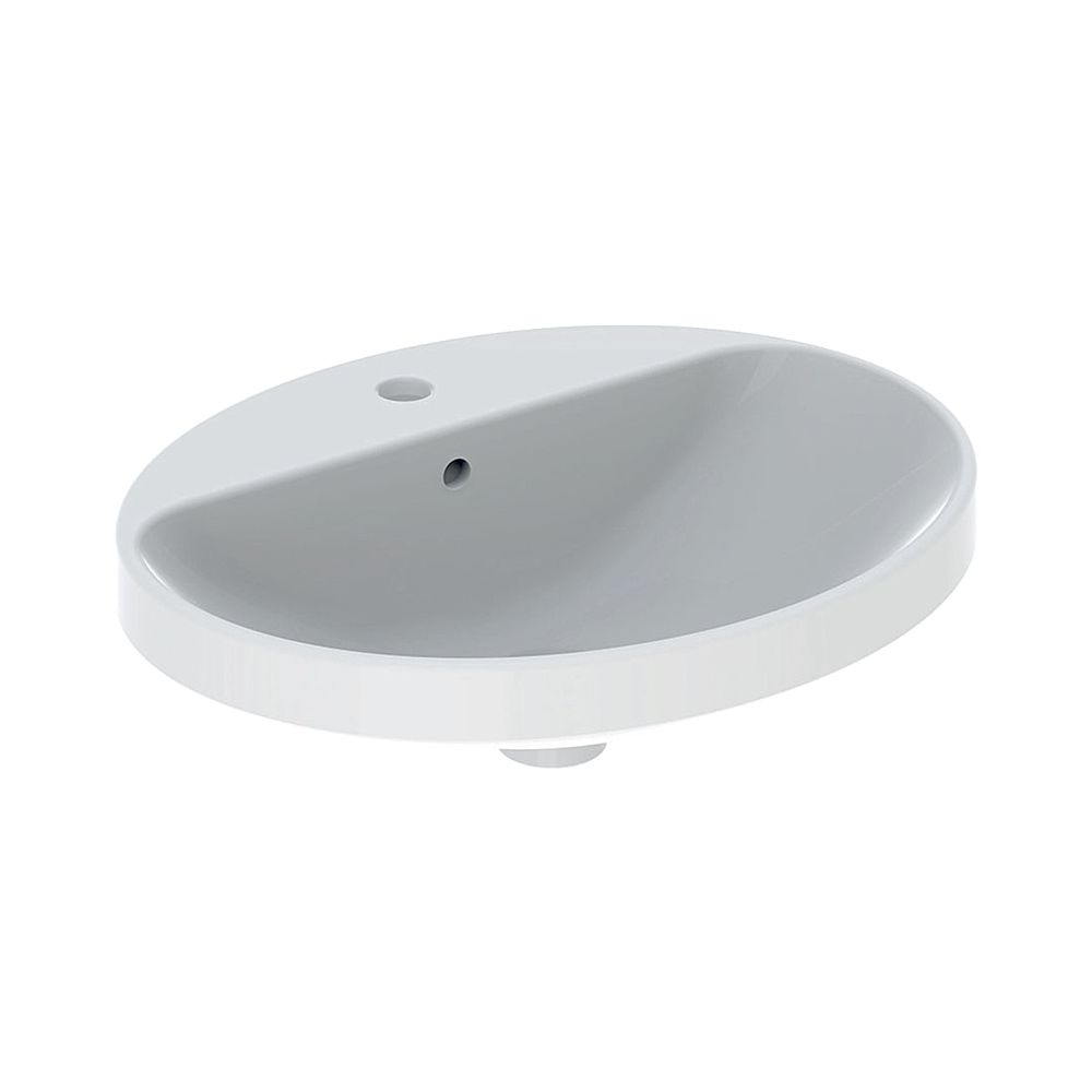 Geberit VariForm Einbauwaschtisch, oval mit Hahnlochbank, Breite 55cm, Tiefe 45cm, m... GEBERIT-500721002 4025416302285 (Abb. 1)