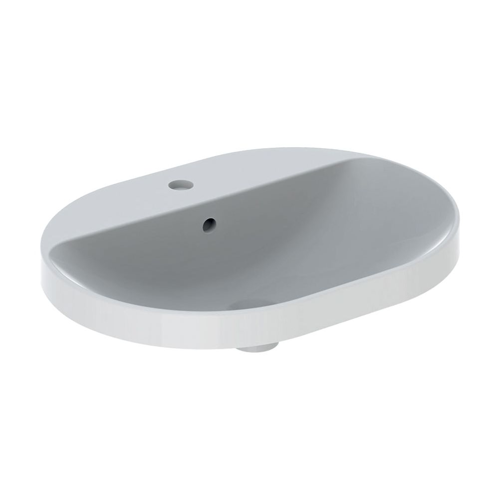 Geberit VariForm Einbauwaschtisch, elliptisch mit Hahnlochbank, Breite 60cm, Tiefe 4... GEBERIT-500733002 4025416302452 (Abb. 2)