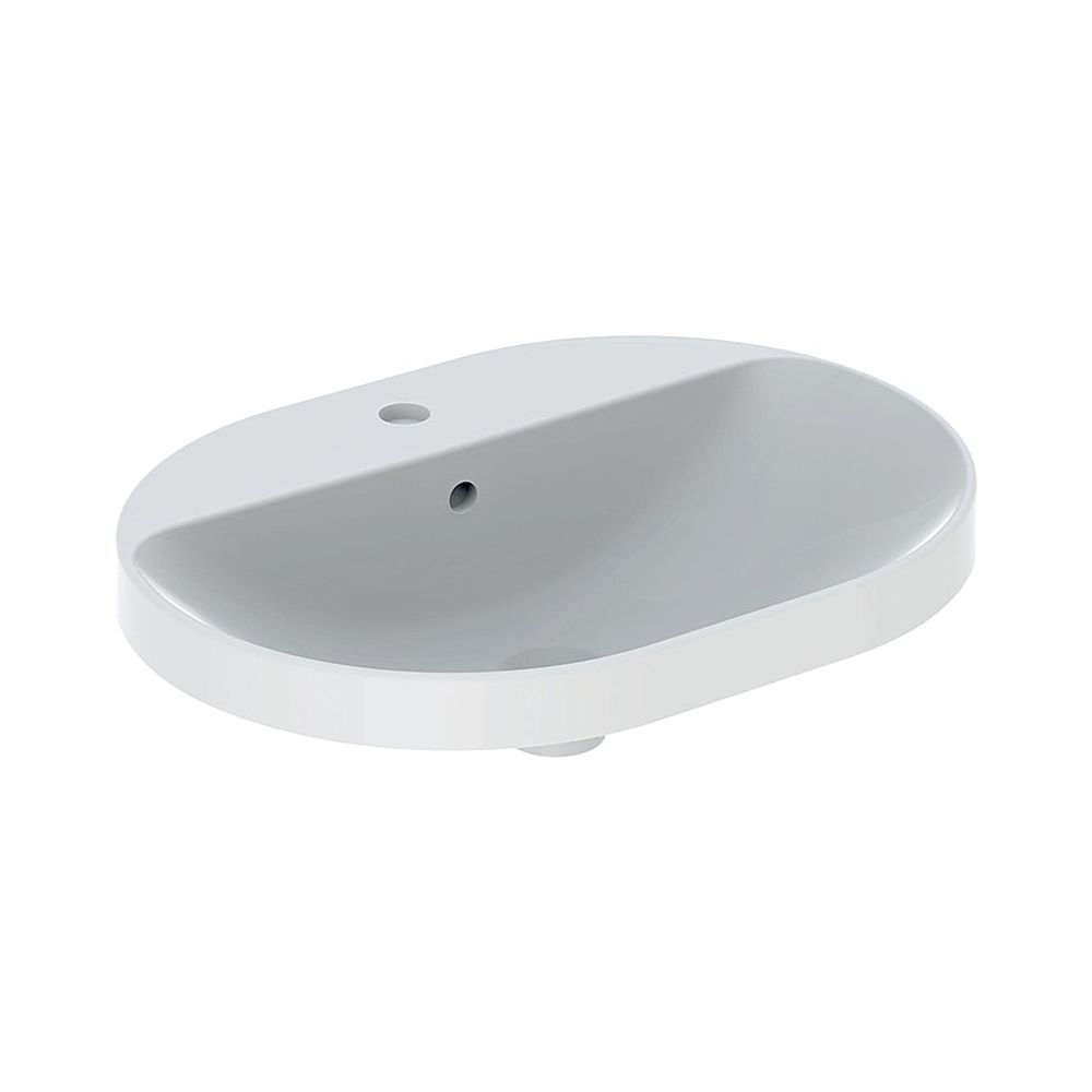 Geberit VariForm Einbauwaschtisch, elliptisch mit Hahnlochbank, Breite 60cm, Tiefe 4... GEBERIT-500733002 4025416302452 (Abb. 1)