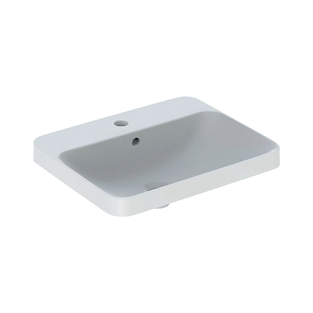 Geberit VariForm Einbauwaschtisch, rechteckig mit Hahnlochbank, Breite 55cm, Tiefe 4... GEBERIT-500741002 4025416302575 (Abb. 1)