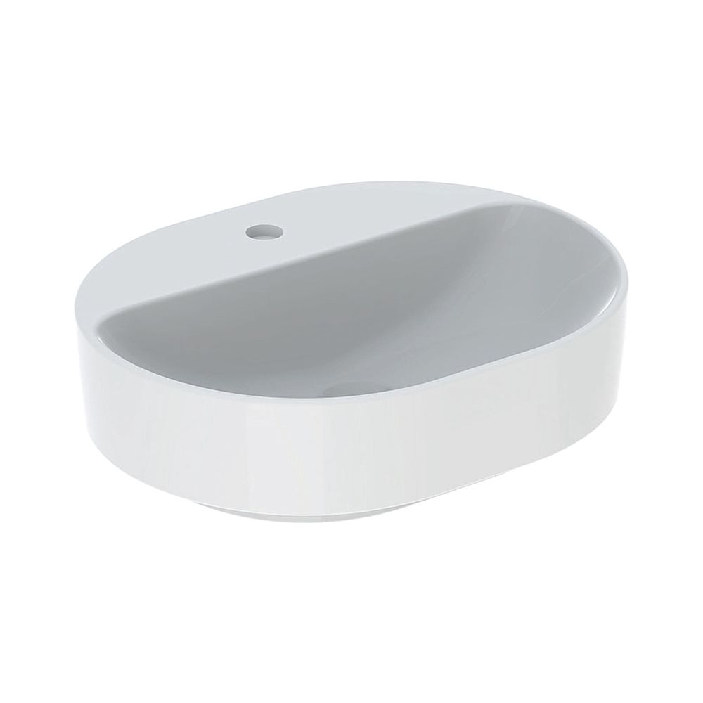 Geberit VariForm Aufsatzwaschtisch, elliptisch, Hahnlochbank, B 50cm T 40cm Hahnloch... GEBERIT-500776002 4025416303084 (Abb. 1)