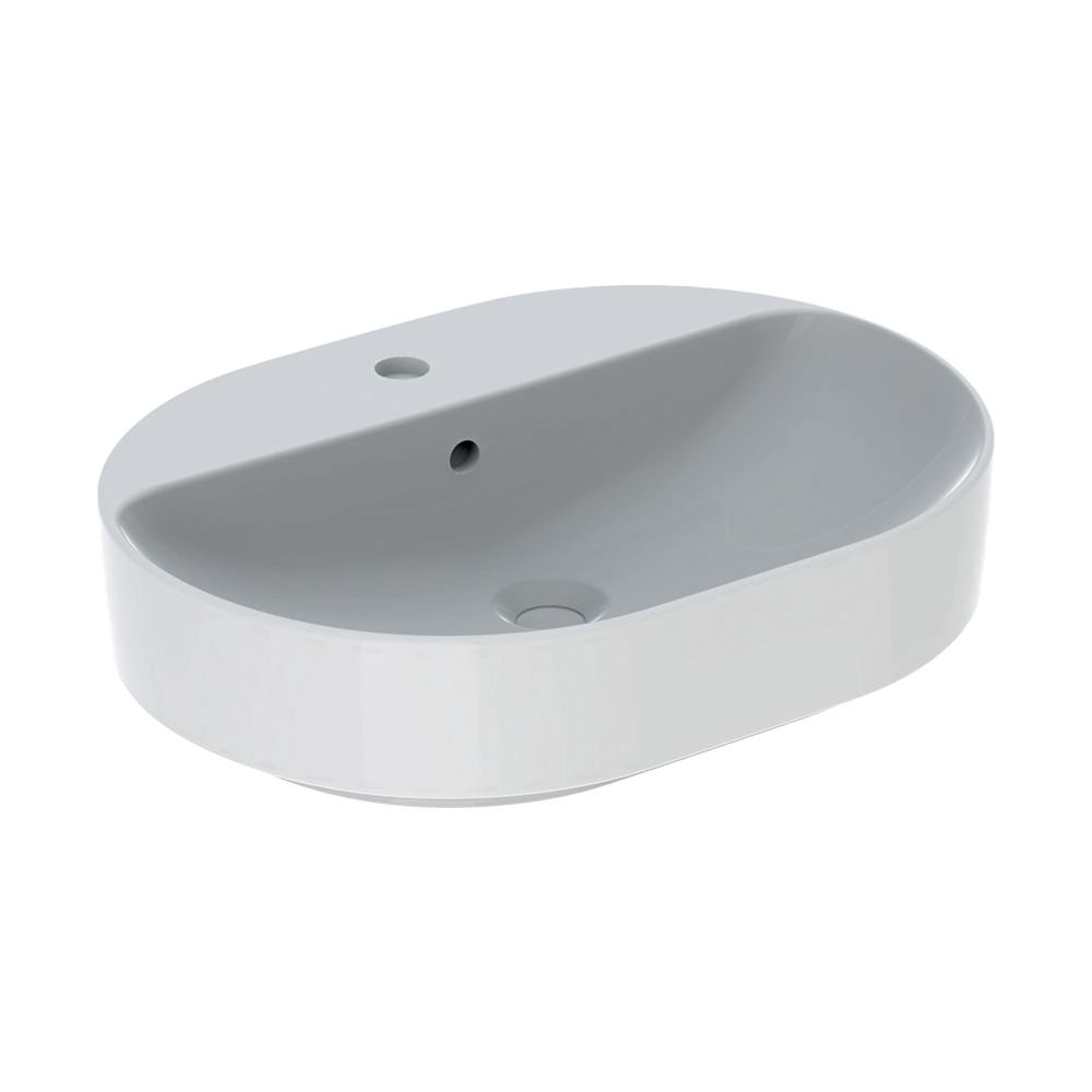 Geberit VariForm Aufsatzwaschtisch, elliptisch, Hahnlochbank, B 60cm T 45cm Hahnloch... GEBERIT-500777012 4025416689041 (Abb. 2)