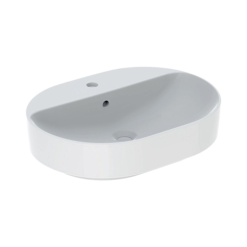 Geberit VariForm Aufsatzwaschtisch, elliptisch, Hahnlochbank, B 60cm T 45cm Hahnloch... GEBERIT-500777012 4025416689041 (Abb. 1)