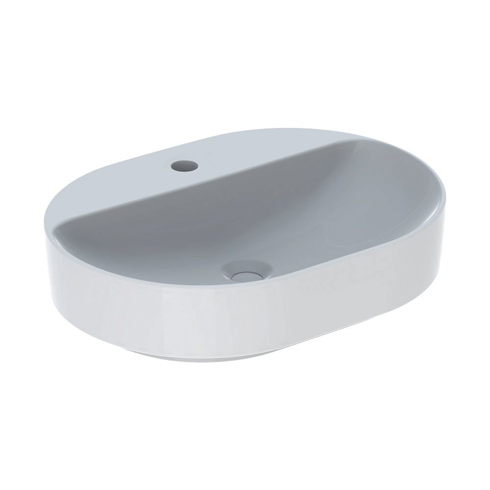 Geberit VariForm Aufsatzwaschtisch, elliptisch, Hahnlochbank, B 60cm T 45cm Hahnloch... GEBERIT-500778002 4025416303114 (Abb. 2)