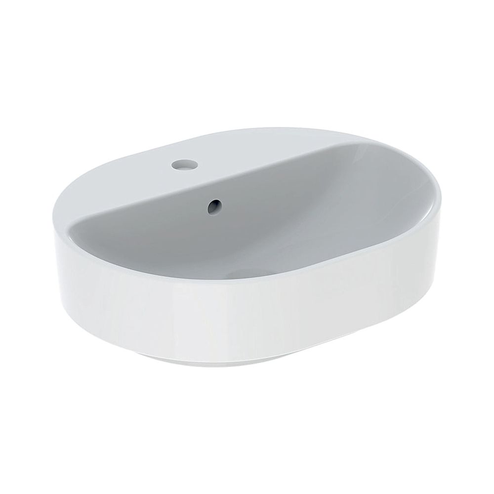 Geberit VariForm Aufsatzwaschtisch, elliptisch, Hahnlochbank, B 50cm T 40cm Hahnloch... GEBERIT-500775012 4025416688037 (Abb. 1)