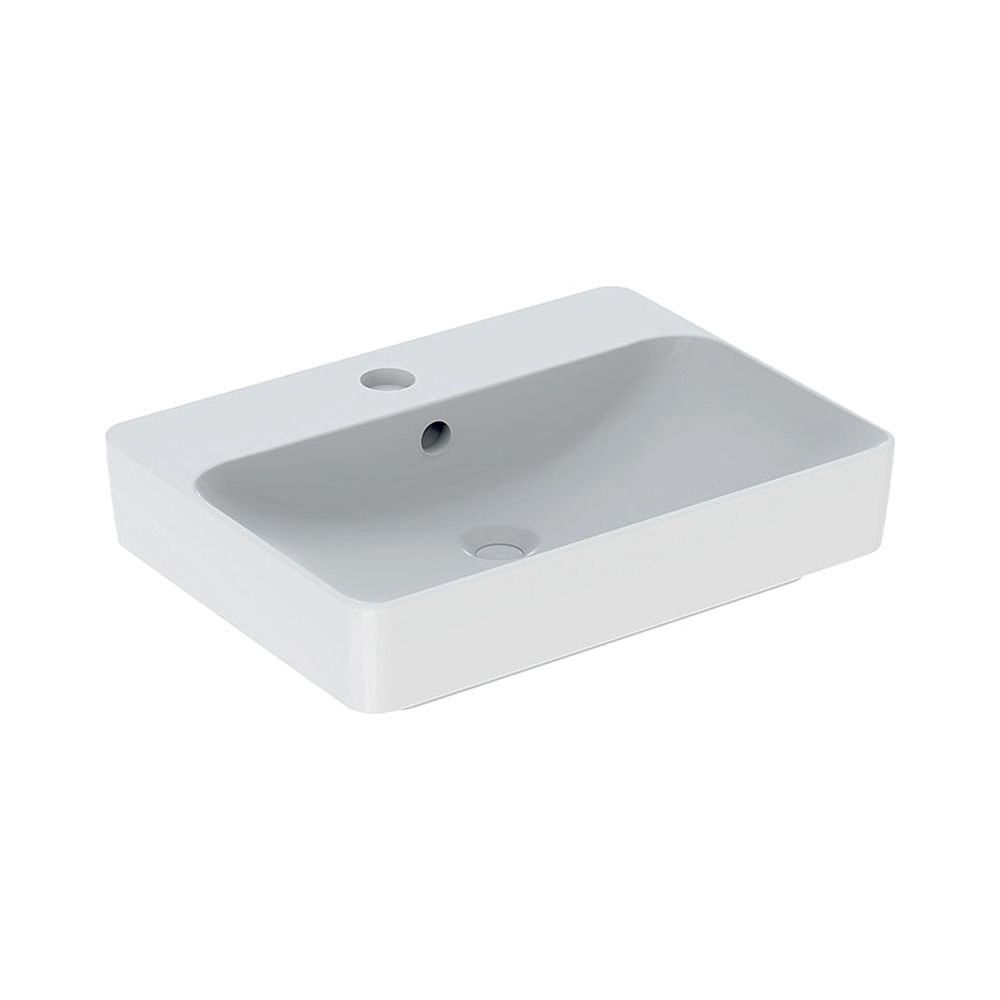 Geberit VariForm Aufsatzwaschtisch rechteckig, Hahnlochbank, B 60cm T 45cm Hahnloch ... GEBERIT-500780002 4025416303145 (Abb. 1)