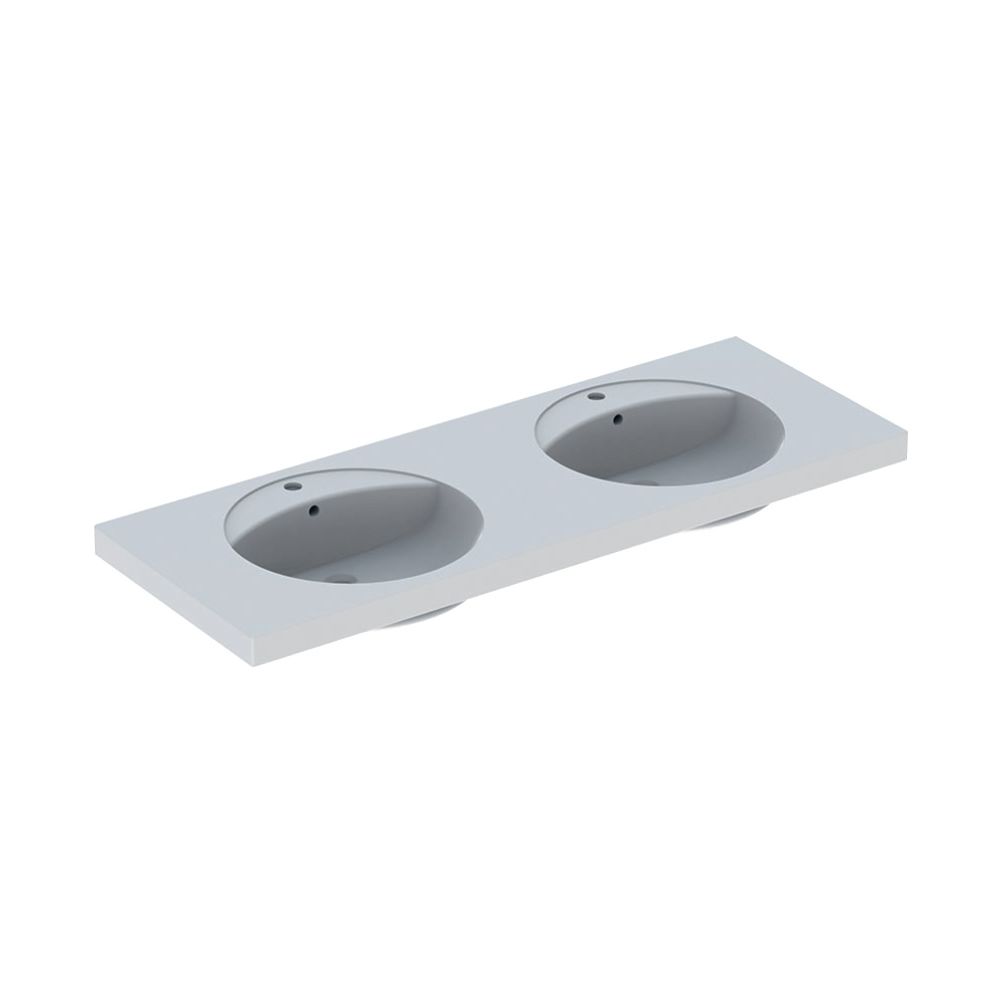 Geberit Preciosa Doppelwaschtisch, Breite 130cm, Tiefe 55cm, Hahnloch mittig, Überla... GEBERIT-133200600 4022009208320 (Abb. 2)