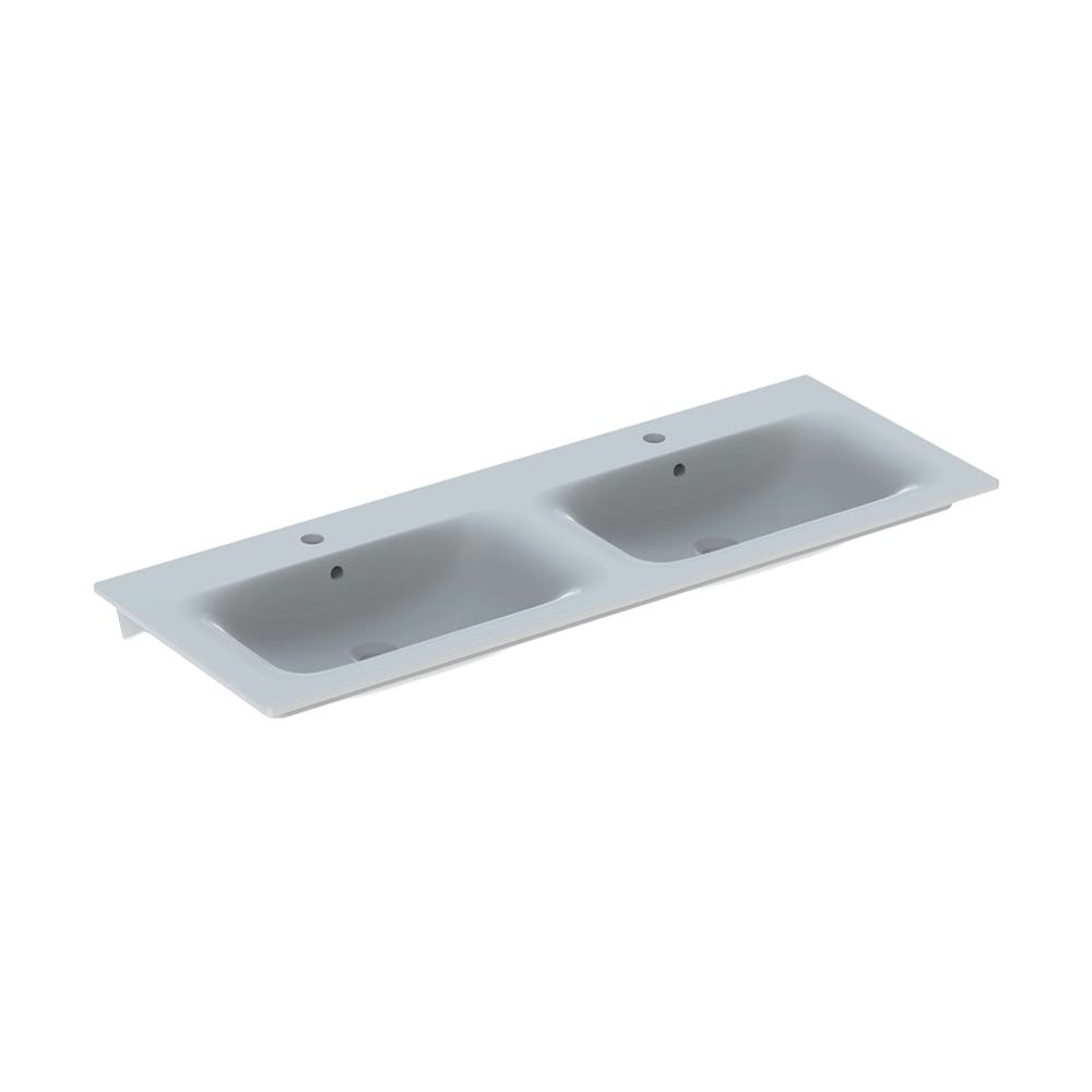 Geberit Renova Plan Doppelmöbelwaschtisch, Breite 130cm, Tiefe 48cm, Hahnloch mittig... GEBERIT-122230600 4022009368970 (Abb. 2)
