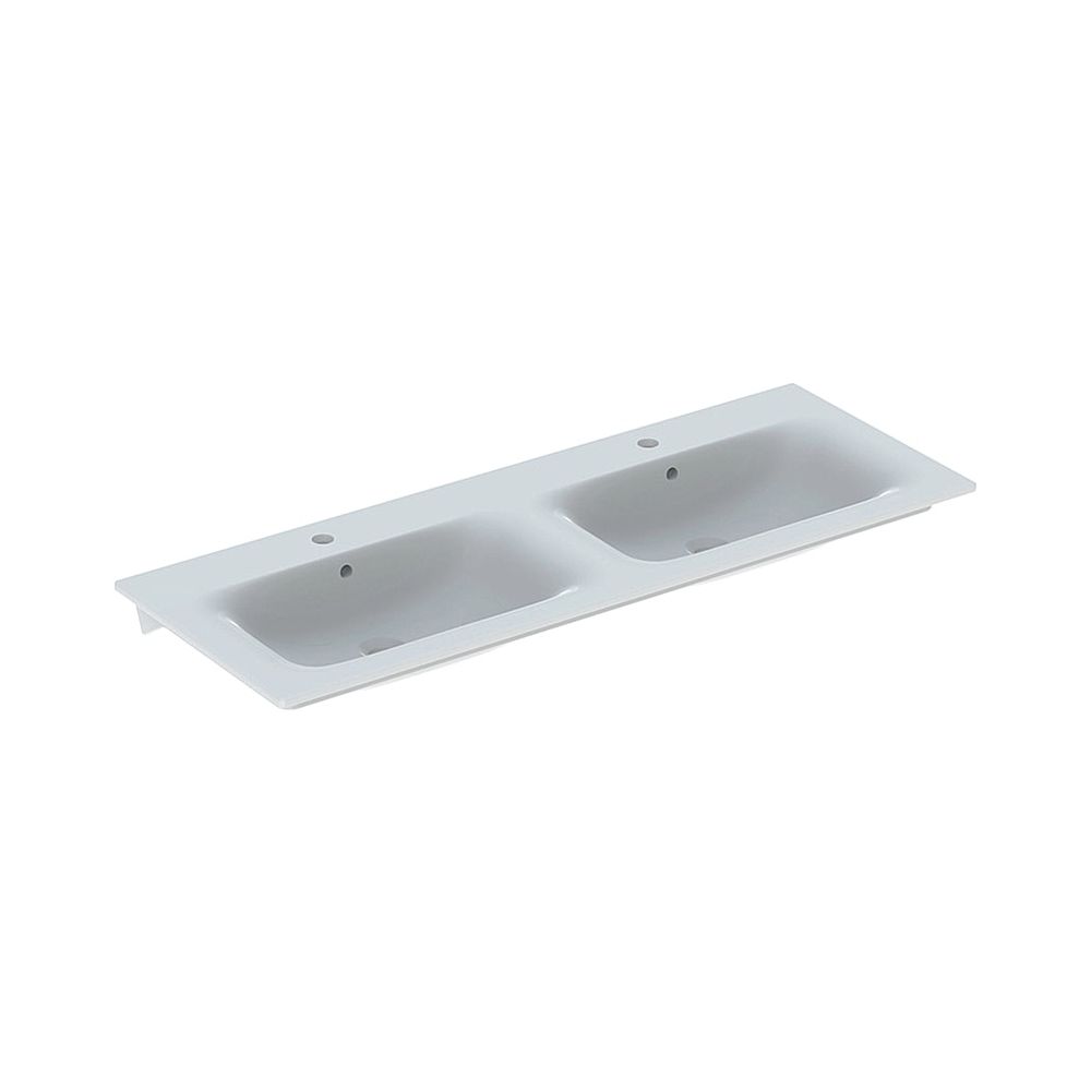 Geberit Renova Plan Doppelmöbelwaschtisch, Breite 130cm, Tiefe 48cm, Hahnloch mittig... GEBERIT-122230600 4022009368970 (Abb. 1)