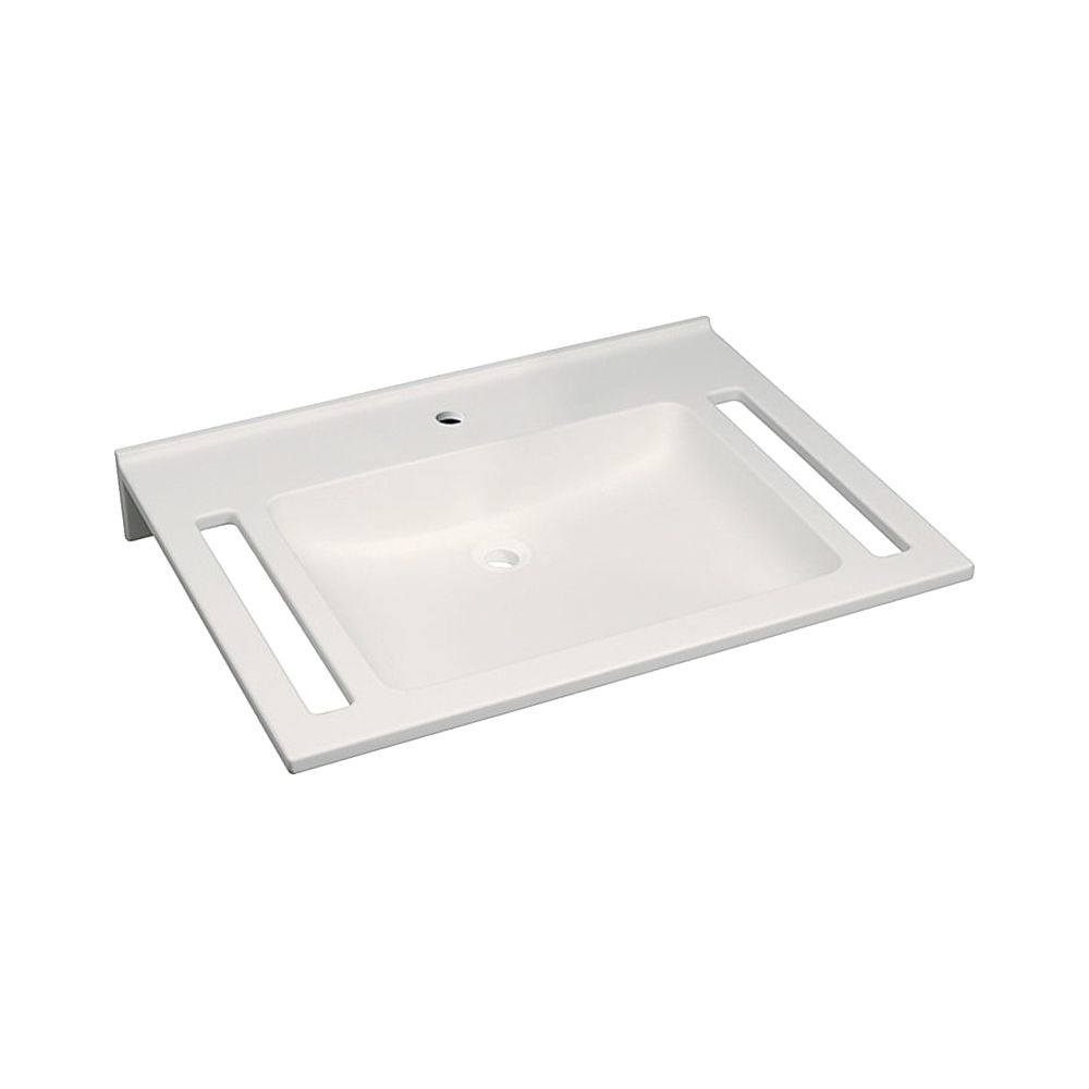 Geberit Publica Waschtisch eckiges Design, Ausschnitten, barrierefrei, B 70cm T 55cm... GEBERIT-402170016 4022009330014 (Abb. 1)