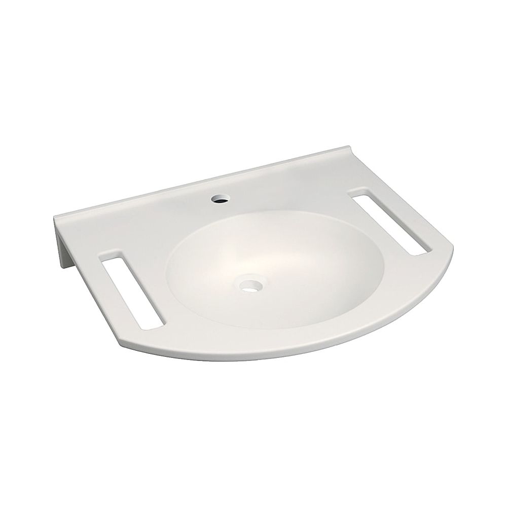 Geberit Publica Waschtisch rundes Design, Ausschnitten, barrierefrei, B 60cm T 55cm ... GEBERIT-402160016 4022009330038 (Abb. 1)