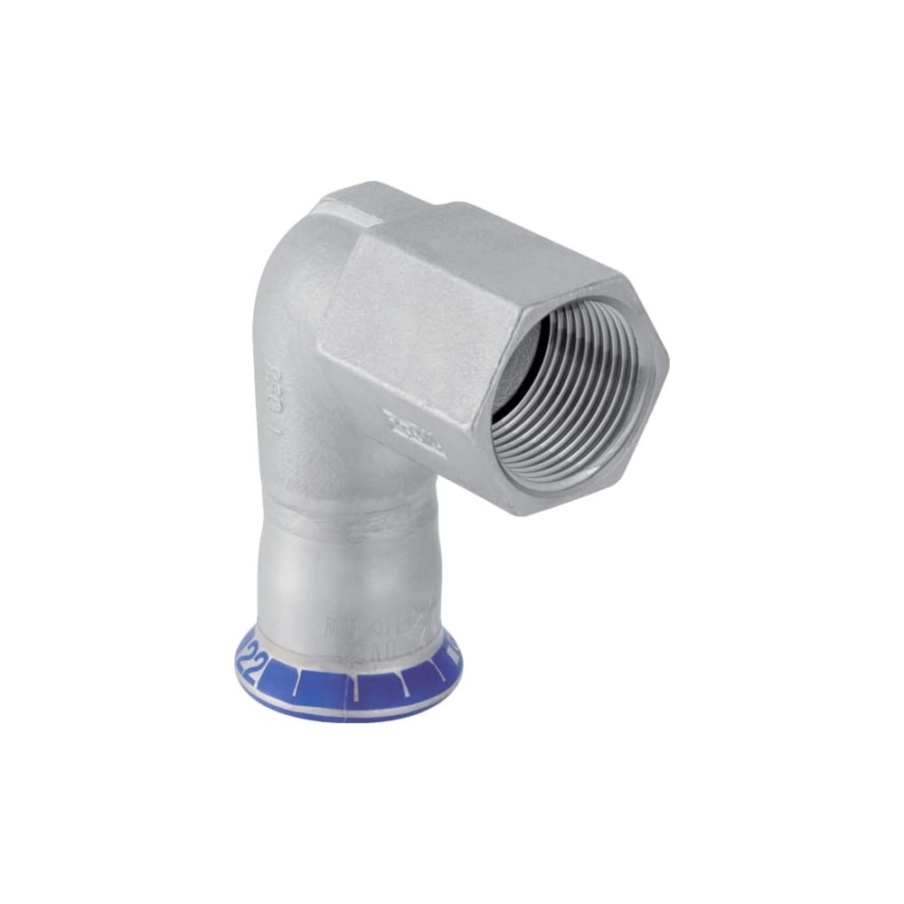 Geberit Mapress Edelstahl Übergangswinkel 90 Grad mit Innengewinde d 22mm, Rp 1/2″, L1 3... GEBERIT-33808 4025410706560 (Abb. 1)